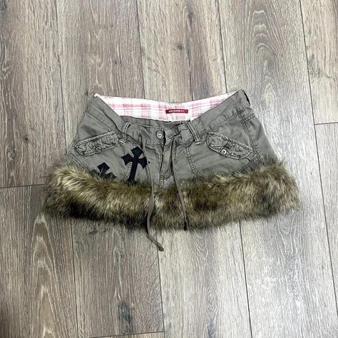 upcycled gyaru fur mini skirt 
ON HOLD DO NOT... - Depop Gyaru Mcbling, Fur Mini Skirt, Y2k Gyaru, Fur Skirt, Fur Clothing, Womens Khakis, Brown Skirts, Skirt Leather, Casual Skirts