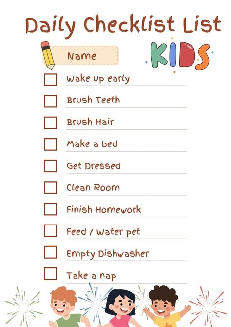 Cute and Colourful custom printable Kids Daily To Do Checklist To Do List For Kids, Summer Chore Chart, Chores Checklist, Kids Summer Schedule, Chore Checklist, Summer Checklist, To Do Checklist, Summer To Do List, Summer Planner