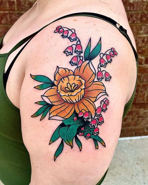 Lily Of The Valley Tattoo, Valley Tattoo, Daffodil Tattoo, Fairy Tattoo Designs, Lily Of The Valley Flowers, Tattoo Graphic, Lily Tattoo, Most Popular Tattoos, Fairy Tattoo