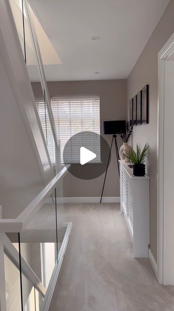 Louise A on Instagram: "We went from this to this by taking out the box room! ⬇️

We wanted the stairs to the loft to feel like they had always been part of the house and we wanted the landing to have natural light coming in! So this was the best option for us! 

The paint colour is @farrowandball elephants breath ❤️
The blinds are from @makemyblinds ❤️
The radiator cover is from @bandq_uk ❤️

#ukhomes #ukrenovation #ukhomeinspo #renovation #beforeandafter" Elephants Breath, Box Room, Loft Room, Room Paint Colors, Radiator Cover, Paint Colour, Uk Homes, Paint Colours, The Loft