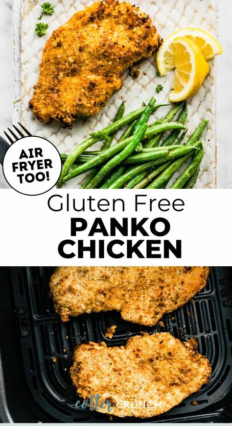 This Gluten Free Panko Chicken recipe features juicy, panko crusted chicken and roasted veggies for a flavor-loaded chicken recipe the whole family will love. Made with simple, nutrient-rich ingredients, it’s quick, easy, and perfect for weeknight dinners, meal prep, and more! Gluten Free Panko Chicken, Chicken Panko Recipes, Panko Crusted Chicken Breast, Panko Fried Chicken, Panko Recipes, Panko Crusted Chicken, Parmesan Crusted Chicken Recipe, Loaded Chicken, Gluten Free Entrees