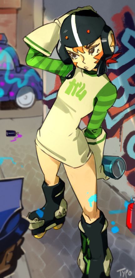 Radio Icon, Jet Set Radio, 캐릭터 드로잉, Roller Skates, Art Reference Poses, Pretty Art, Game Character, In 3d, Character Design Inspiration