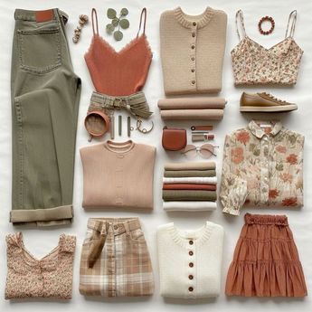 Soft Autumn Romantic Kibbe, Autumn Color Palette Outfits For Summer, Autumn Outfits Cottagecore, Dark Autumn Color Palette Outfit For Summer, Soft Autumn Outfits For Spring, Soft Autumn Color Palette Outfits Summer, Dark Academia For Summer, Subtle Cottagecore Outfits, Capsule Wardrobe Cottagecore