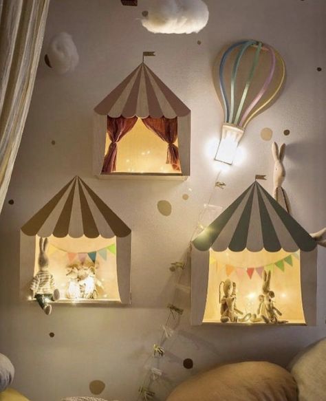 Vintage Circus Nursery, Fox Baby Nursery, Circus Lights, Circus Nursery, Circus Vintage, Kids Deco, Cute Diy Room Decor, Nursery Room Design, Baby Room Inspiration