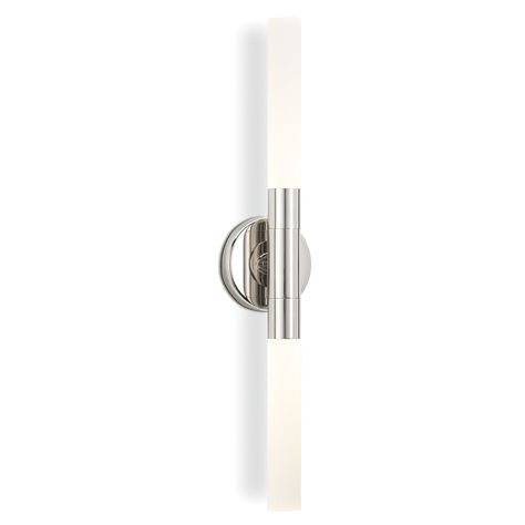 Shop Wick Hilo Sconce | Burke Decor Frosted Acrylic, Side Lights, Glass Cleaner, Diffused Light, Nickel Finish, Oil Rubbed Bronze, Polished Nickel, X 23, Wall Sconces