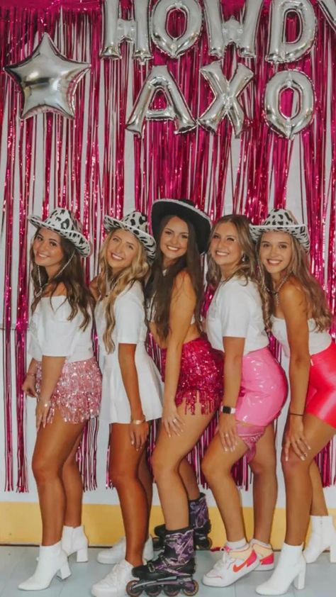 Cowboy Themed Outfit Woman, Disco Cowgirl Halloween Costume, Cowgirl Disco Outfit, Disco Cowgirl Outfit, Nashville Bachelorette Party Outfit, Cowgirl Bachelorette Party Outfits, Disco Cowgirl Bachelorette, Country Birthday Party, Cowgirl Disco