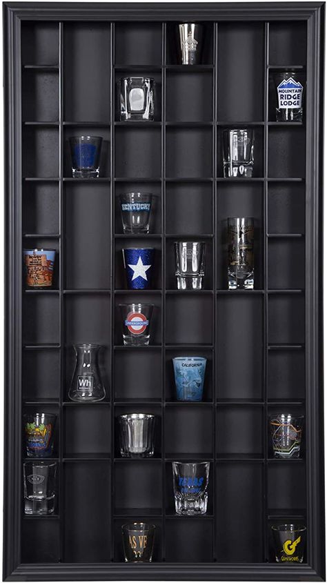 Amazon.com: Gallery Solutions 17x32 Shot Cabinet with Glass Front, Black Display Cases, 17" x 32" : Everything Else Shot Glass Display, Wall Mounted Display Case, Shot Glasses Display, Shot Glass Holder, Marble Pattern Design, Door Bar, Funko Mystery Minis, Glass Display Case, Glass Hinges