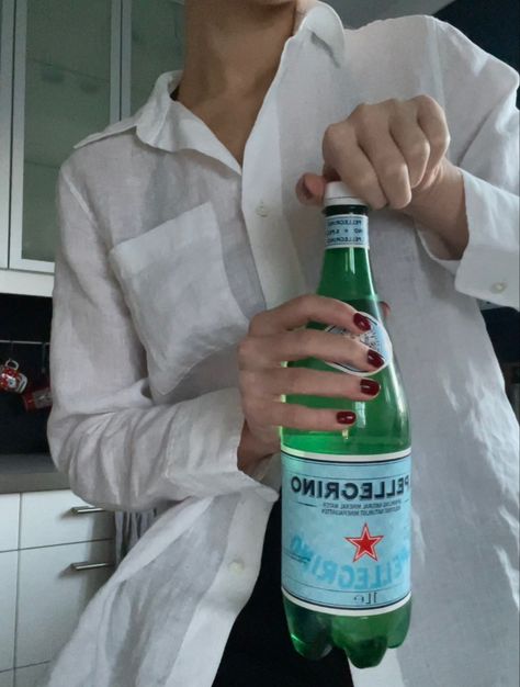 sparkling water & white button up Pellegrino Aesthetic, Sparkling Water Aesthetic, S Pellegrino Sparkling Water, Water Aesthetic, San Pellegrino, Water Water, Water Photography, Sophomore Year, White Button Up