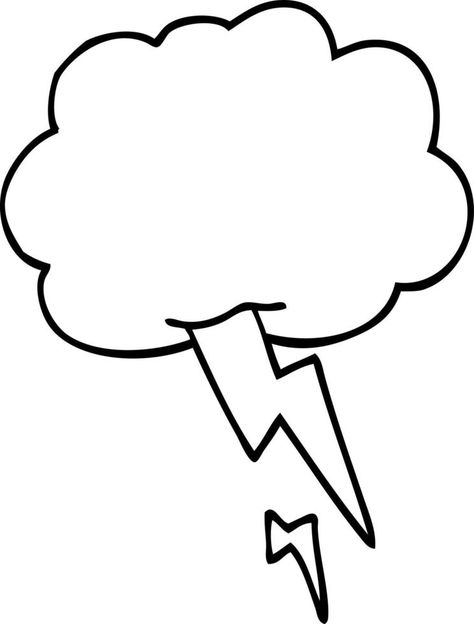 line drawing cartoon storm cloud with lightning Cloud Drawing Easy, Storm Cloud Drawing, Storm Drawing, Cloud With Lightning, Lightning Drawing, تزيين دفاتر, Black And White Cartoon, Cloud Drawing, Drawing Cartoon