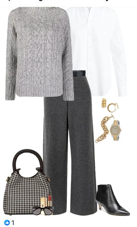 Gray Outfit, Outfit Elegant, Stylish Outfits For Women Over 50, Trendy Outfit Ideas, Capsule Wardrobe Outfits, Classic Style Outfits, Fall Outfit Ideas, Winter Mode, 60 Fashion