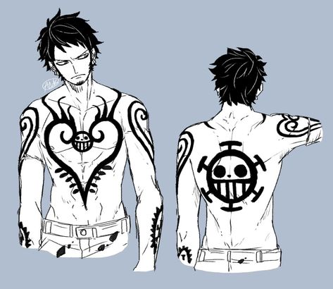 Trafalgar Law Tattoo, Law Tattoo, Law One Piece, Tattoo Chest, Elements Tattoo, One Piece Tattoos, One Piece Figure, Web Comic, Rick Y Morty