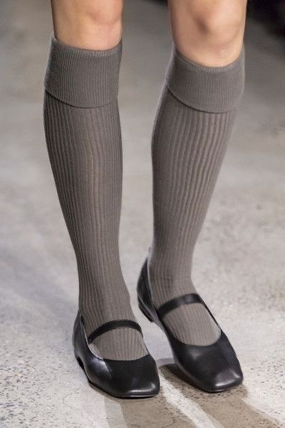 Ballet Flats With Socks, Jane Shoes, Jason Wu, Knee Socks, Knee High Socks, Mary Jane Shoes, Mary Jane Sneaker, Flat Shoes, High Socks