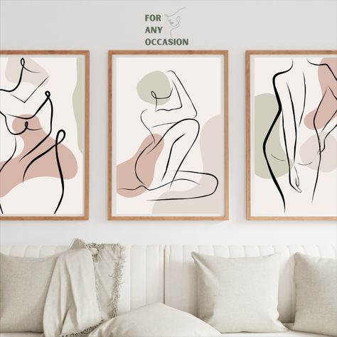 Line art female figure wall art print: A minimalistic and stylish representation of the female form through clean lines and curves. Elevate your space with this captivating and contemporary artwork Earth Tone Wall Art, Image Couple, Images D'art, Single Line Drawing, Art Couple, One Line Art, One Line Drawing, Single Line, Couple Drawings