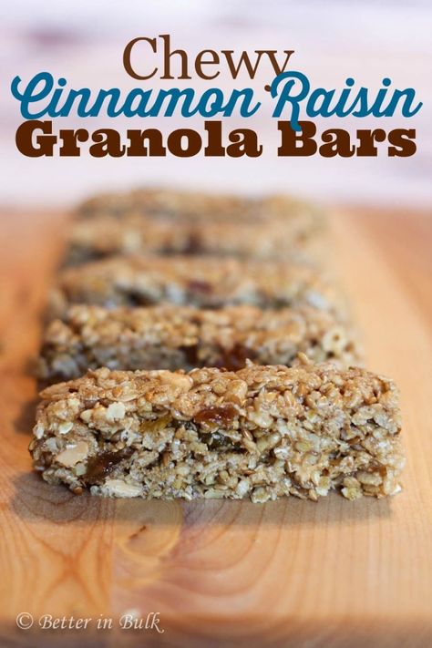 Oatmeal Raisin Granola Bars, Cinnamon Raisin Granola, Homemade Chewy Granola Bars, Raisin Granola, Chewy Granola Bars Homemade, Crispy Granola, Gluten Free Granola Bars, Granola Bars Recipe, Healthy Beverages