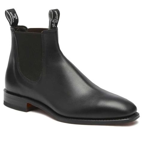 R M Williams • Adelaide boot Rm Williams Boots Women Outfit, Paolo Sebastian Dress, Chelsea Boots Men Outfit, Rubber Sole Boots, R.m. Williams, Boots Men Outfit, Paolo Sebastian, Rm Williams, Country Attire