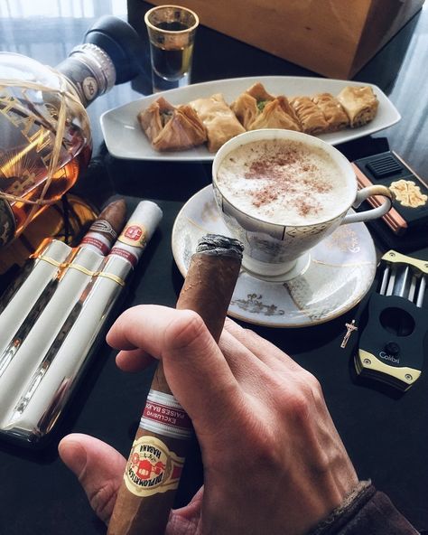 Whiskey And Cigars, Coffee Milkshake, Mens Luxury Lifestyle, Gentleman Aesthetic, Premium Cigars, Luxurious Lifestyle, Cuban Cigars, Good Cigars, Pipes And Cigars