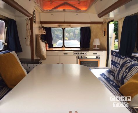 Hymer Eriba Pan caravan from 1984 - Caravans for rent in | Camptoo Eriba Puck Interiors, Eriba Puck, Retro Caravan, Mini Camper, Rv Ideas, Diy Camping, Happy Campers, Motorhome, Caravan