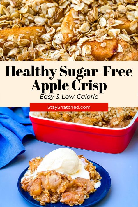 Low Carb Apple Dessert, Sugar Free Apple Desserts, Low Calorie Apple Desserts, Low Calorie Desserts Healthy, Low Calorie Apple Crisp, Easy Sugar Free Desserts For Diabetics, Bariatric Dessert Recipes, Healthy Sugar Free Desserts, Low Carb Apple Crisp