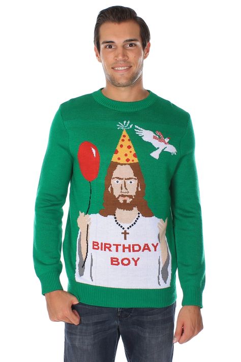 Jesus Christmas Sweater | Tipsy Elves Jesus Sweater, Funny Christmas Jumper, Elf Sweater, Mens Ugly Christmas Sweater, Holiday Sweaters, Xmas Jumpers, Jesus Christmas, Tipsy Elves, Happy Birthday Jesus