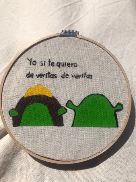 Shrek Embroidery, Handmade Stuff, Shrek, Coin Purse, Embroidery, Wallet, Quick Saves, Art, Tela