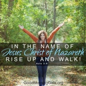 In the name of Jesus Christ of Nazareth, rise up and walk! Acts 3:6 Faith Images, Acts Bible, The Book Of Acts, Book Of Acts, Christian Facebook Cover, Acts 9, Acts 3, Women Living Well, Acts 1