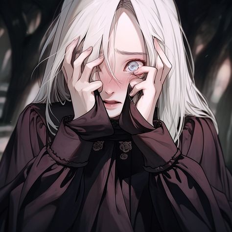 Anime girl, anime girl icon, Aesthetic icon, Aesthetic girl icon, 8k, 4k, high quality icon, gothic girl icon, 90s anime, retro anime Female White Hair Art, Silver Haired Anime Woman, Silver Eyes, Blue Eyed Girls, Female Profile, Anime Pixel Art, Girly Art Illustrations, Art Style Inspiration, Female Character Design