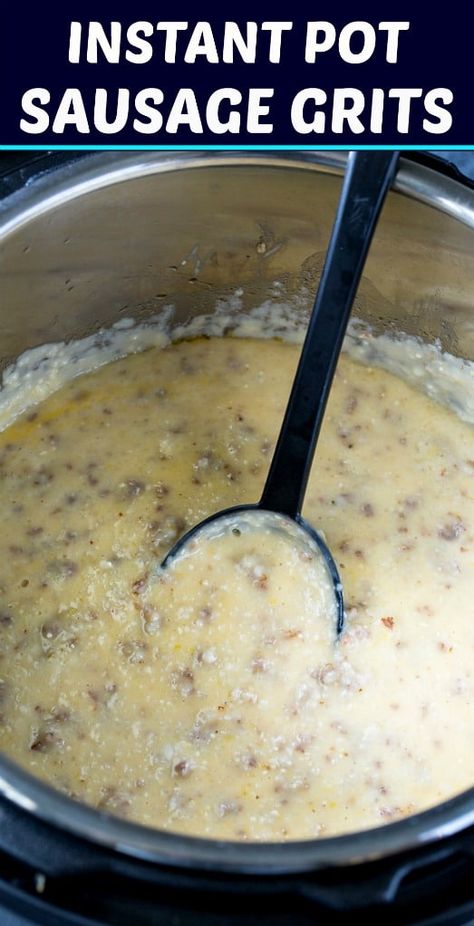 Sausage Grits, Ground Breakfast Sausage, Multi Cooker Recipes, Southern Breakfast, Pressure Cooking Recipes, Electric Pressure Cooker Recipes, Southern Kitchen, Breakfast Sausage, Stone Ground