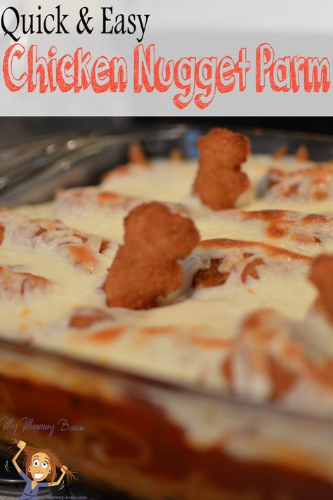 #ad Quick & Easy Tyson® Chicken Nugget Parm #TysonMovieOffer Chicken Nugget Parm Casserole, Tyson Chicken Nuggets Recipes, Chicken Parm Nuggets, Chicken Nugget Chicken Parmesan, Chicken Nugget Parmesan Casserole, Frozen Chicken Nugget Recipes, Recipes With Chicken Nuggets, Tyson Recipes, Chicken Nugget Parmesan