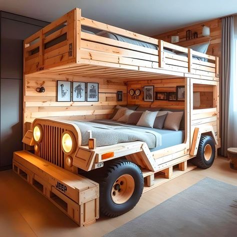 Color Schemes Bedroom, Pallet Bunk Beds, Furniture Design Bedroom, Home Decorating Styles, Wallpapers Home Decor, Space Saving Bunk Bed, Bedroom Furniture Ideas, Colors Bedroom, American Trucks