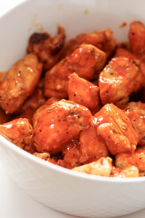 Buffalo Chicken Bites | Six Sisters' Stuff Healty Lunches, Chicken Bites Recipe, Buffalo Chicken Sauce, Buffalo Chicken Bites, Popcorn Chicken Recipe, Mushroom Recipes Healthy, Chicken Chunks, Six Sisters Stuff, Chicken Entrees