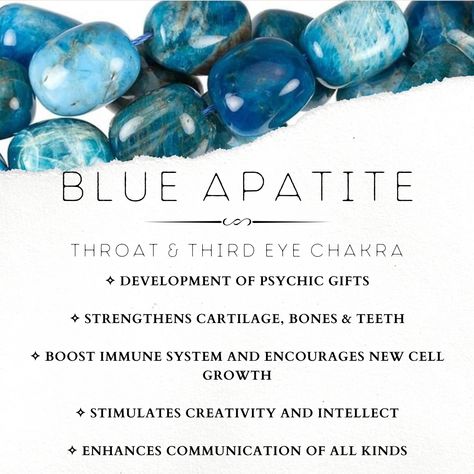 Blue Apatite Properties, Blue Apatite Benefits, Blue Apatite Crystal Meaning, Apatite Crystal Meaning, Witch Stones, Crystal Identification, Blue Apatite Bracelet, Witch Journal, Crystal Witch