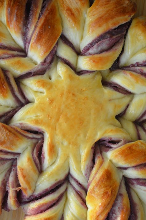 Egg FREE All Around Bread Dough: Ube (Purple Yam) Star Bread Ube Bread, Nutella Star, Nutella Star Bread, Twist Bread, Star Bread, Purple Yam, Bread Dough, Egg Free, Nutella