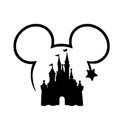 Find ideas๏ฟฝand inspiration for WALT DISNEY CASTLE DECAL MICKEY MOUSE STICKER WINDOW CAR LAPTOP U Pick Color, Home Decor Disney Castle With Mickey Head, Disney Symbols Iconic, Disney Elementary Classroom, Disney Party Ideas Decorations, Walt Disney Logo, Walt Disney Castle, Mike Mouse, Disney Stencils, Disney Castle Silhouette