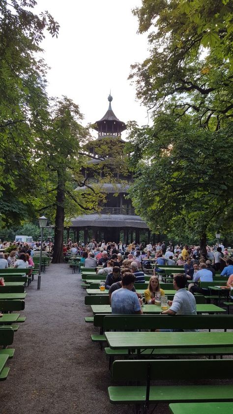 Munich Beer Gardens Munich Beer Garden, People Drinking, Beer Hall, Tourist Office, Above Ground Pool Decks, Euro Summer, Pub Crawl, Pool Decks, Beer Garden