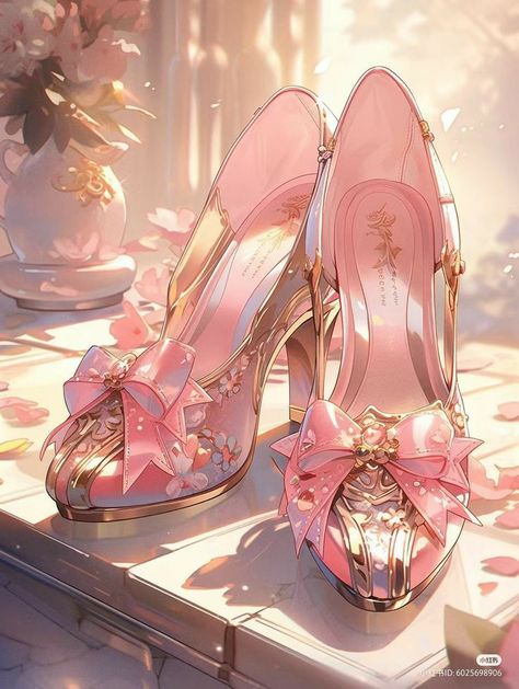 Jorge Gonzalez, Pink Academia, Magic Shoes, Fairy Shoes, Anime Jewelry, Fashion Illustration Dresses, Princess Shoes, Fairy Fashion, Fancy Shoes