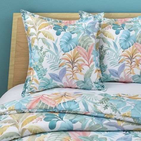 Bahama Euro Sham - Bed Bath & Beyond - 41289227 Tropical Bedroom Ideas, Tropical Bedding, Downstairs Bedroom, Queens New York, Bedding Basics, Euro Sham, Euro Shams, Botanical Print, Botanical Prints