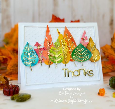 Artsy Leaves By Tim Holtz, Tim Holtz Leaves Dies, Sizzix Artsy Leaves, Fall Leaf Cards, Tim Holtz Artsy Leaves, Tim Holtz Christmas Cards, Mushroom Cards, Fall Cards Handmade, Sizzix Cards