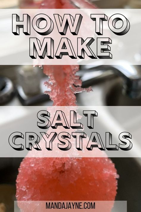 This is a great, simple STEM project that you can do with your kids! Make your own Epsom salt crystals right in your own kitchen! Takes very little ingredients and supplies! #STEM #epsomsaltcrystals Homemade Crystals, Geode Party, Simple Stem Projects, Borax Crystals Diy, Epsom Salt Crystals, Crystals For Kids, Make Crystals, Grow Your Own Crystals, Borax Crystals