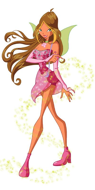 Winx Club: Flora! Flora is the Guardian Fairy of Nature from Linphea and one of the founding members of the Winx Club and a former student at Alfea College for Fairies. She was the third Winx girl introduced, after Bloom and Stella. The team relies on her for potions and advice. Club Images, Winx Club, Hair, Pink