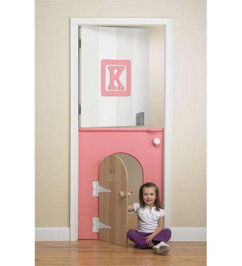 Kids Room Door, would be a great idea for when you first take your toddler out of their crib, you could just shut the bottom door and be able to keep them safe in their room at night!!! Doggy Door, Mommo Design, Colorful Kids Room, Toy Rooms, Block Wall, Bedroom Doors, Big Girl Rooms, Room Doors, Kids Club