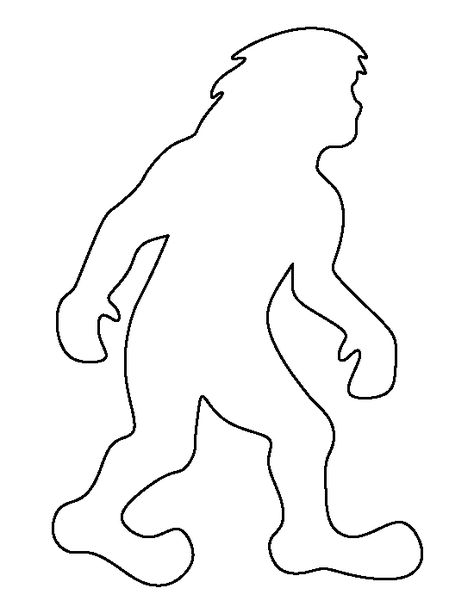 Bigfoot pattern. Use the printable outline for crafts, creating stencils, scrapbooking, and more. Free PDF template to download and print at http://patternuniverse.com/download/bigfoot-pattern/ Bigfoot Pattern, Bigfoot Party, Bigfoot Pictures, Coloring Crafts, Finding Bigfoot, Joseph Murphy, Printable Shapes, Halloween Ghost Decorations, Stencils Printables