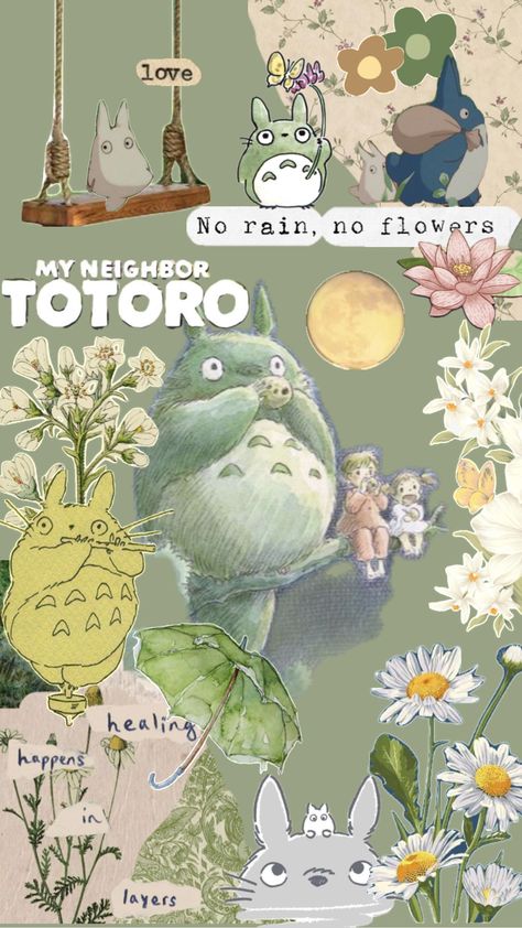 #myneighbortotoro #studioghibli #vibes #totoro #aesthetic #green Galaxia Wallpaper, Studio Ghibli Poster, My Neighbour Totoro, Studio Ghibli Background, Cocoppa Wallpaper, Arte Van Gogh, Ghibli Artwork, Studio Ghibli Art, Iphone Wallpaper Themes