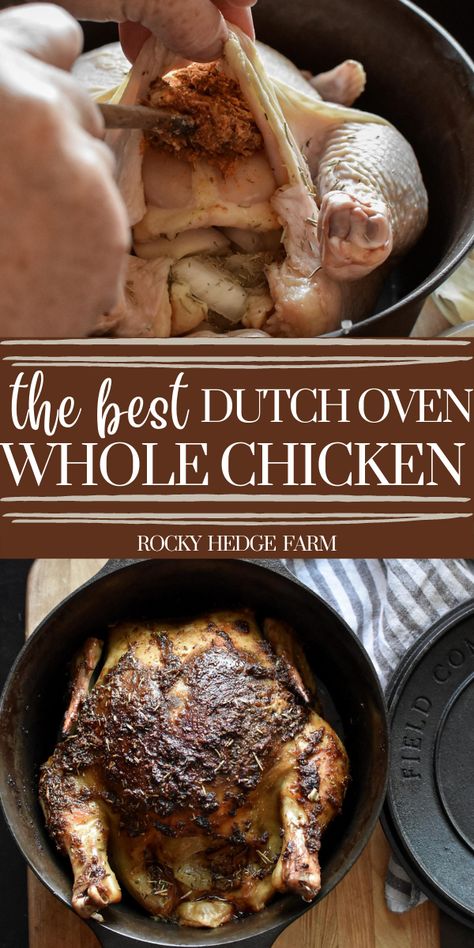 Cast Iron Dutch Oven Whole Chicken Recipes, Chicken In Cast Iron Dutch Oven, Cast Iron Whole Chicken, Whole Chicken In Cast Iron Dutch Oven, Roast Chicken In Cast Iron Dutch Oven, Whole Roasted Chicken In Dutch Oven, Baked Whole Chicken Recipes Dutch Oven, Roasted Chicken Whole Cast Iron, Recipes For Cast Iron Dutch Oven