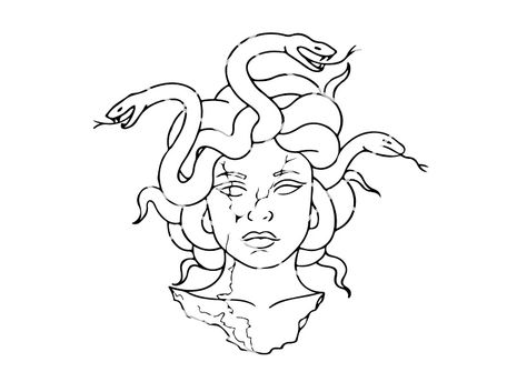 Line Profile, Empowerment Tattoo, Silhouette Tattoo, Medusa Tattoo Design, Silhouette Tattoos, Medusa Tattoo, Discreet Tattoos, Dream Tattoos, Dope Tattoos