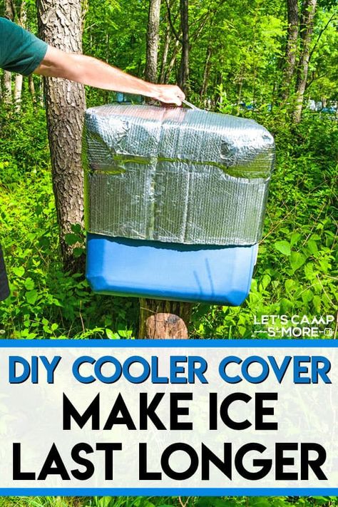 Need to keep food cold while camping or travel? This DIY Insulated Cooler Cover will extend the life of the ice in your ice chest while outdoors or in hot weather. It really works! Diy Cooler, Camping Coolers, Ice Chest Cooler, Camping Hacks Diy, Ice Chest, Diy Camping, Camping Checklist, Camping Supplies, Camping Outfits