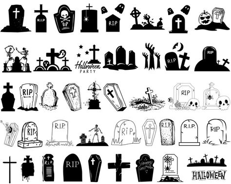 Halloween Tombstones Diy How To Make, Tombstone Designs Halloween, Halloween Tombstones Diy Funny, Tombstone Doodle, Tombstone Clipart, Halloween Tombstone Sayings, Halloween Tombstones Diy, Tombstone Tattoo, Tombstone Diy