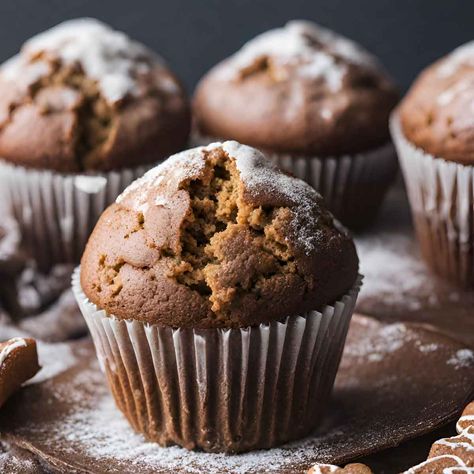 Gingerbread Muffin Recipe Coffee Cake Gingerbread Muffins, Ginger Muffins Recipe, Ginger Bread Muffins, Gingerbread Muffins Recipe, Gingerbread Apple, Moist Gingerbread, Coffee Pastries, Ginger Muffins, Gingerbread Muffins