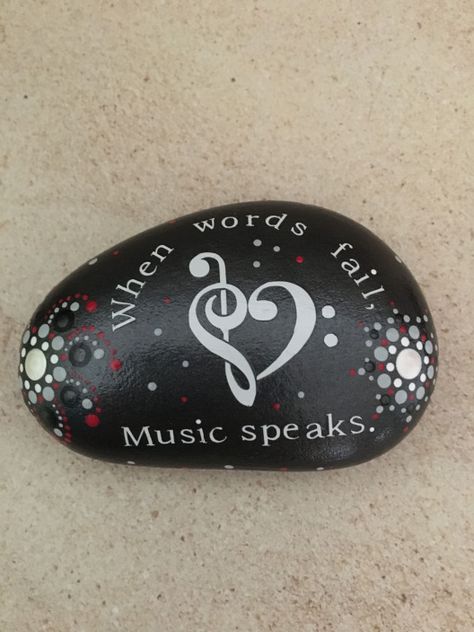 Thats nice.... #rockart #rock #art #words Rock Painting Music, Music Rock Painting, Music Painted Rocks, Music Painting Ideas Easy, Art Lyrics, Painted Rock Ideas, Inspirational Rocks, Music Painting, Painted Rocks Diy