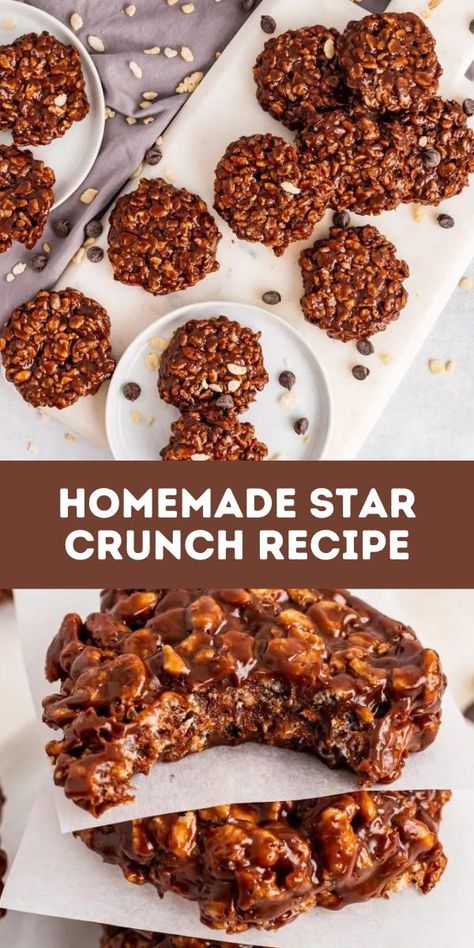 Star Crunch Recipe, Homemade Star Crunch, Star Crunch Cookies, School Desserts, No Bake Dessert Recipes, Star Crunch, Little Debbie Snack Cakes, Crunch Cookies, Debbie Snacks