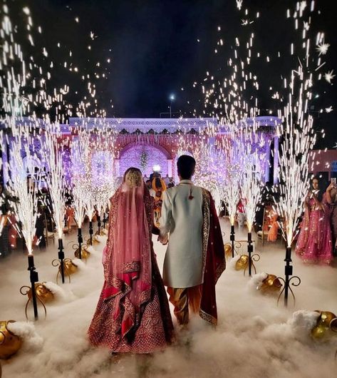 Royal Bride & Groom Entry Ideas | Indian Wedding #weddingdecor #wedding #weddinginspiration #weddingplanner #weddingday #weddingideas #weddingphotography #bride #weddings #weddingdress #weddingflowers #weddingplanning #weddingdecoration #weddinginspo #love #decor #eventplanner #destinationwedding #bridetobe #bookeventz Bridal Groom Entry Ideas Indian, Indian Wedding Couple Entry Ideas, Bride Entering Ideas, Entry Of Bride And Groom Indian, Bride Groom Entry Ideas Indian Reception, Walima Entry Ideas, Varmala Stage Decor Outdoor, Bride Groom Entry Ideas Indian, Bride And Groom Entry Ideas Indian